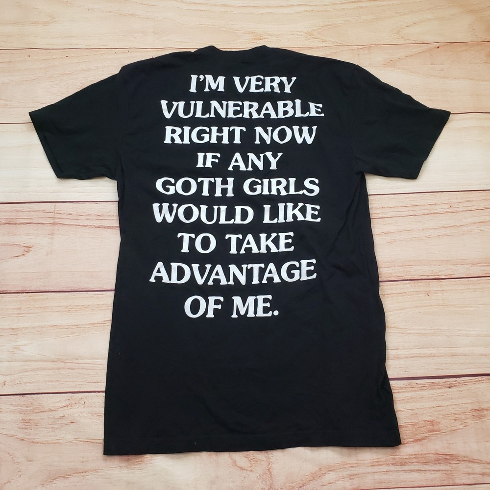 White Phosphor Shirt Mens Medium Black f/m Goth Girls Vulnerable T-Shirt Adult